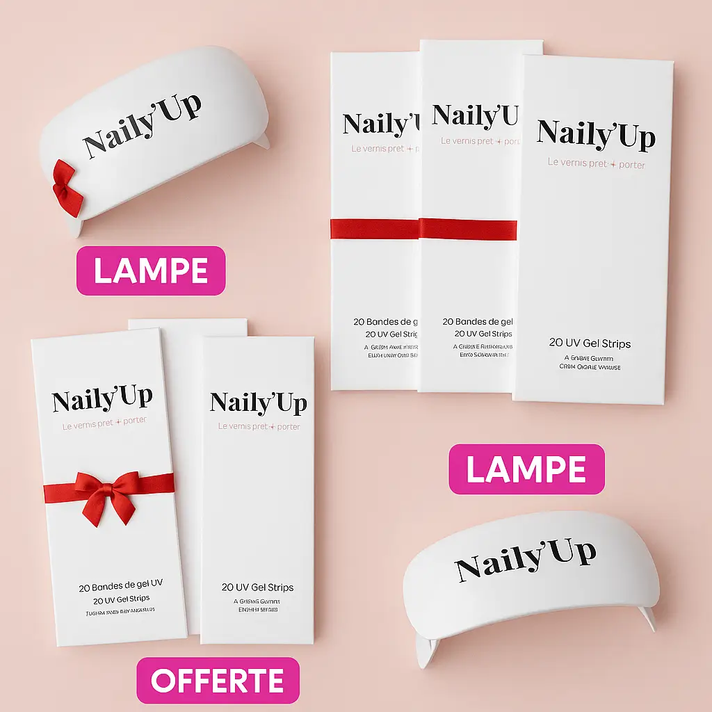 Guide pour choisir son kit de démarrage Naily'Up, montrant le Pack Découverte et le Pack MAX.